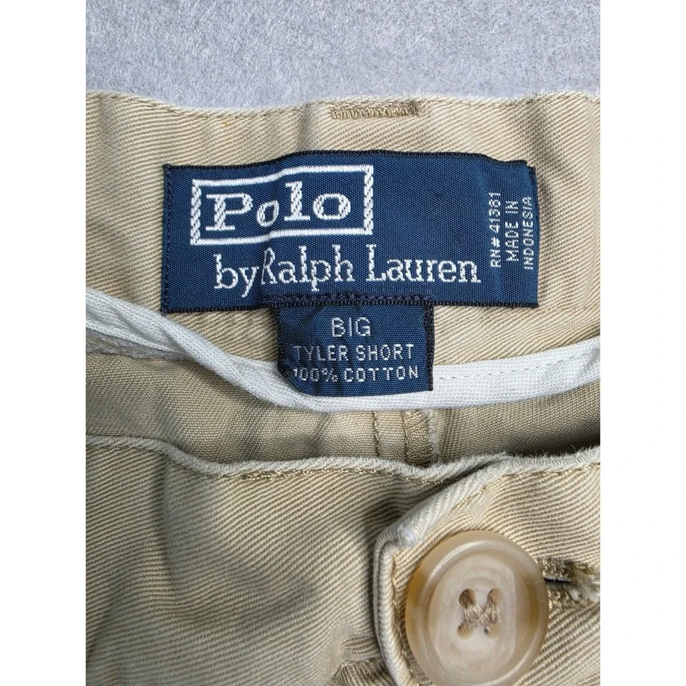 Polo Ralph Lauren Tyler Shorts Men's‎ 50B Beige 100% Cotton Pleated Slash Pocket